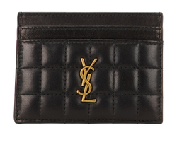 Saint Laurent Cassandra Cardholder, Leather, Black, 0423, DB/B, 2*